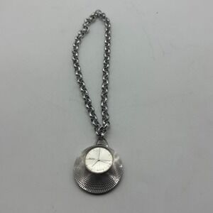 Vintage Seiko 17 Jewels Pendant Watch Silver Tone Wristlet  Needs Battery